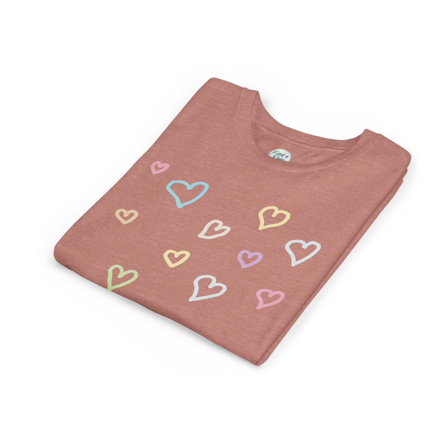 Pastel Hand Drawn Hearts Tee (Youth)