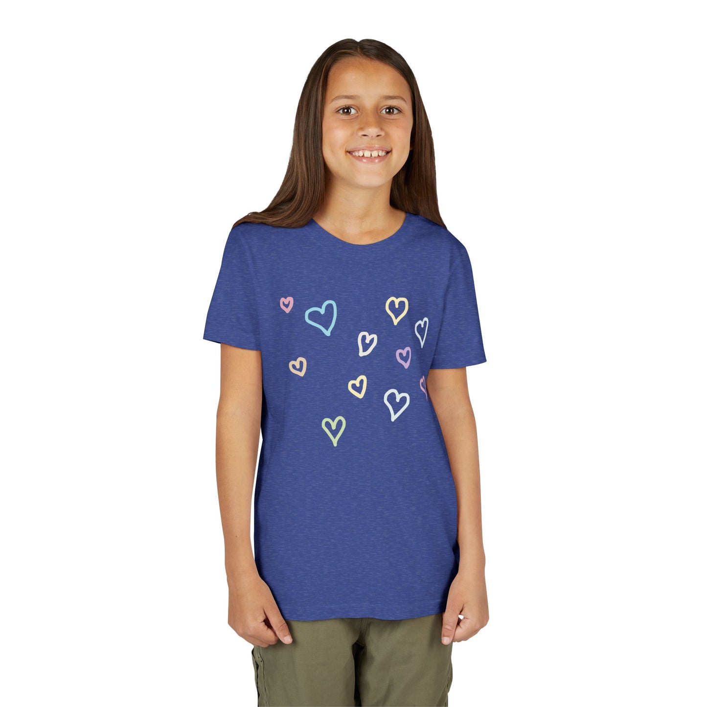 Pastel Hand Drawn Hearts Tee (Youth)