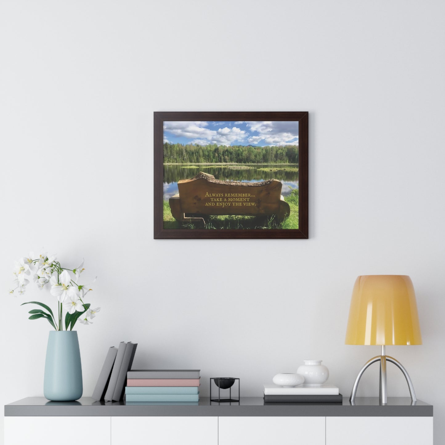 Poster Print in Frame - Bench View (original photograph by Kind River Studio)