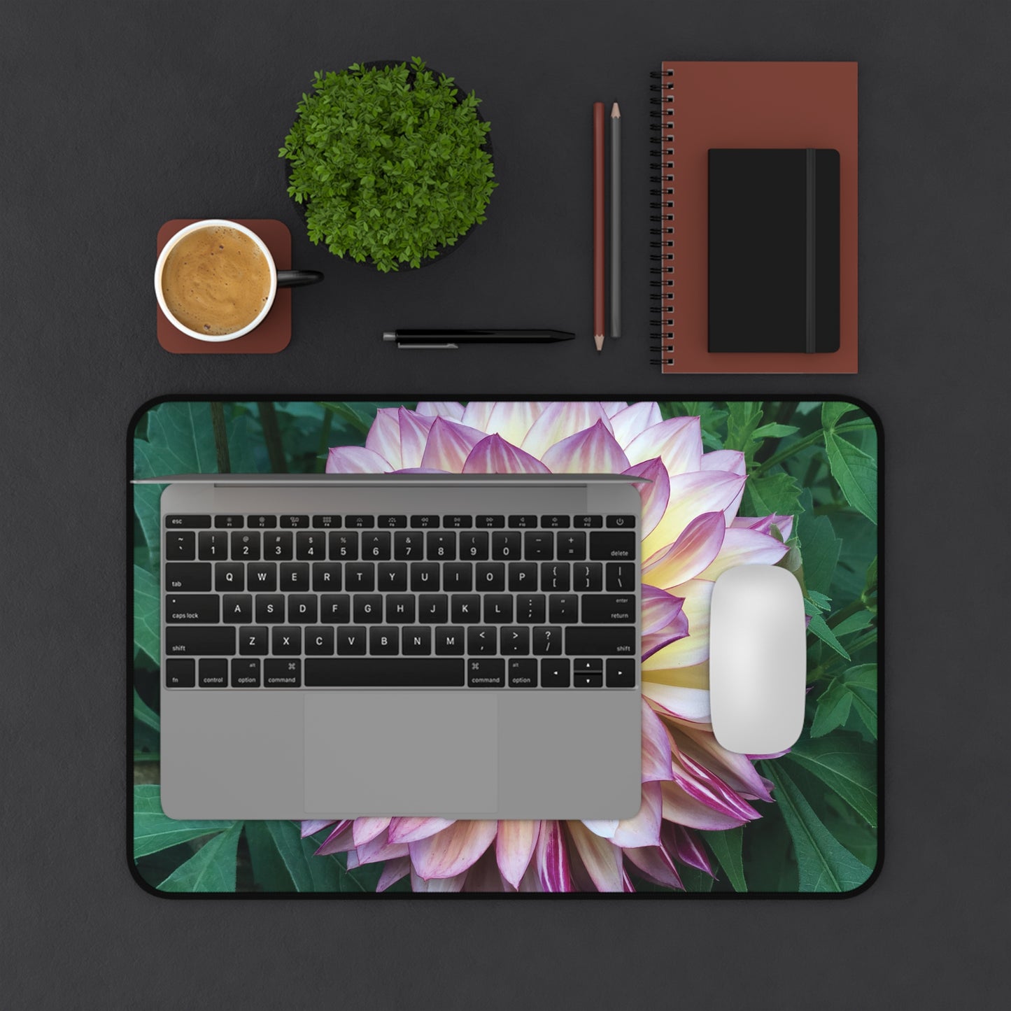 Dahlia Bloom Desk Mat  (original photograph by Kind River Studio)