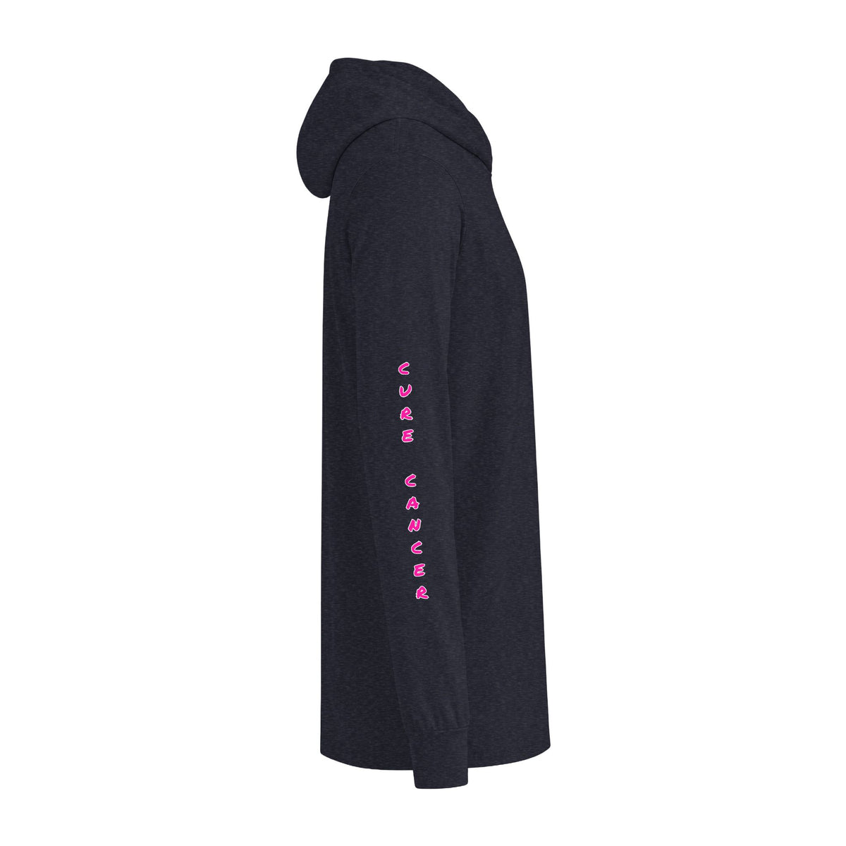 Fighting for a Cure Awareness/Research Hooded Long Sleeve Tee (Adult) — "Funding+Research+Science=Cure"