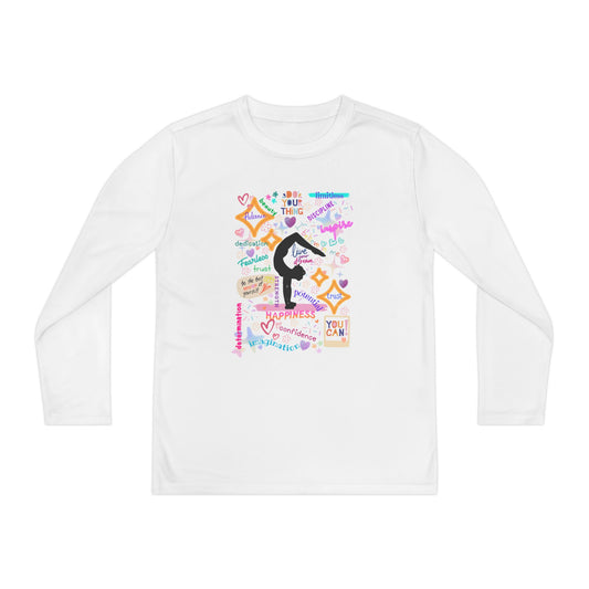 Tee - Long Sleeve (Youth) - Gymnast Positive Affirmations