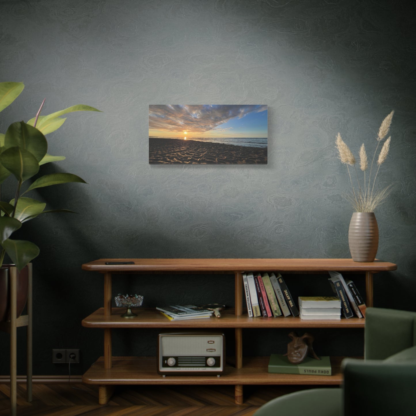 Canvas Print - Sunset Beach Textured Seascape Cape Cod (original photograph by Kind River Studio)