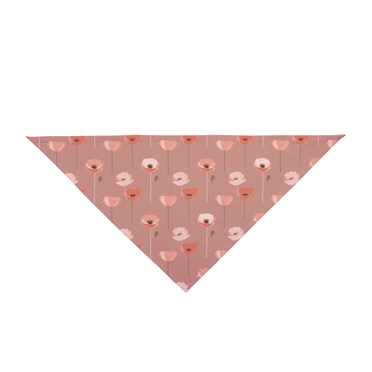 Floral Poppy Pet Bandana (single-sided)