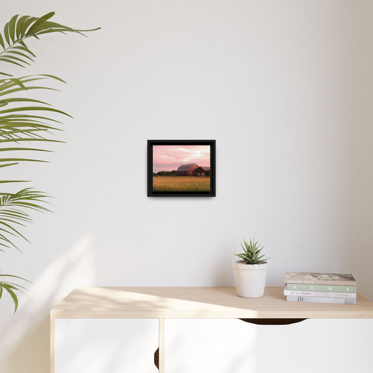 Weathered Barn at Dusk Canvas Framed Print