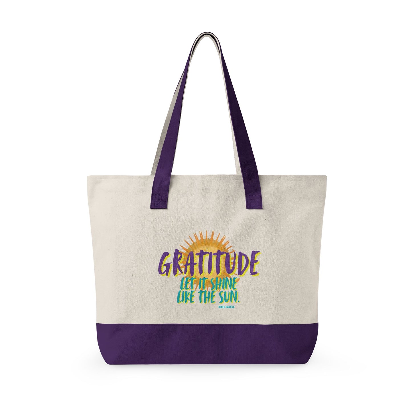 Gratitude Zippered Canvas Tote