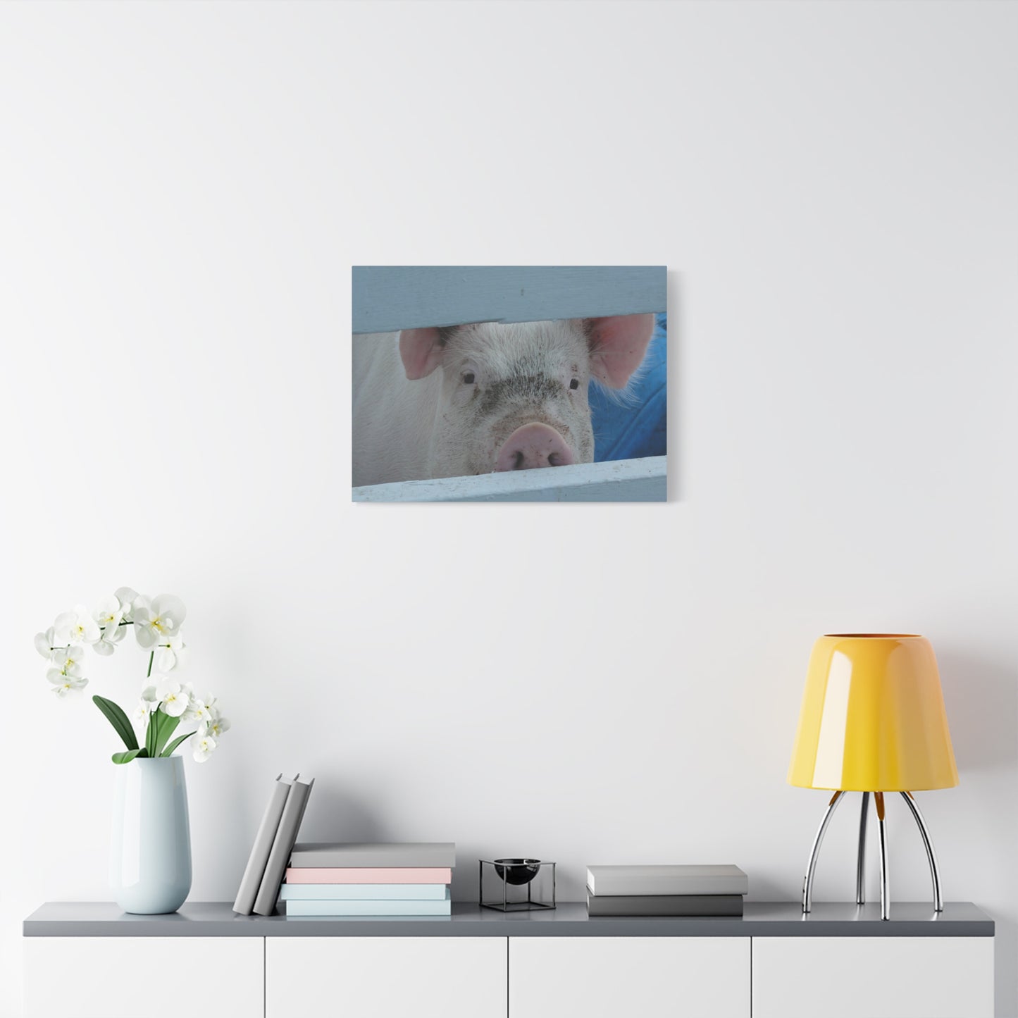 Canvas Print - Peekaboo Pig (original photograph by Kind River Studio)