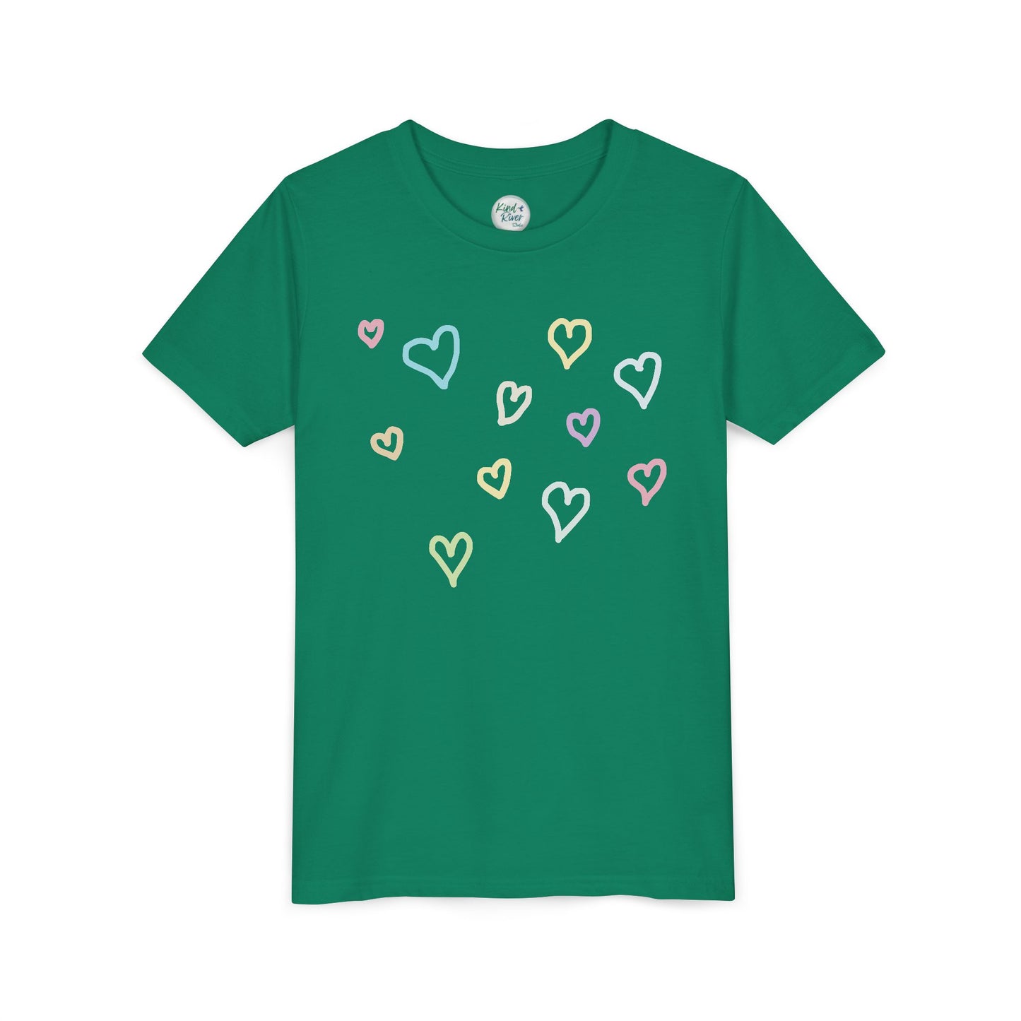 Pastel Hand Drawn Hearts Tee (Youth)
