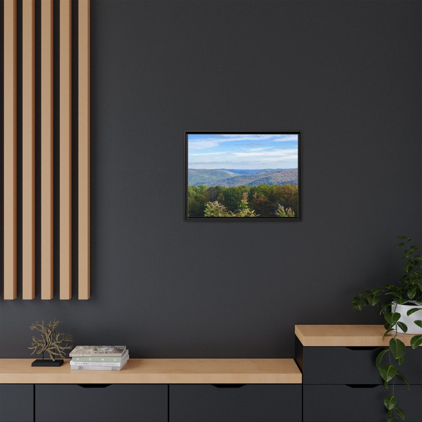 Canvas Print in Frame - Layered Mountainscape (original photograph by Kind River Studio)