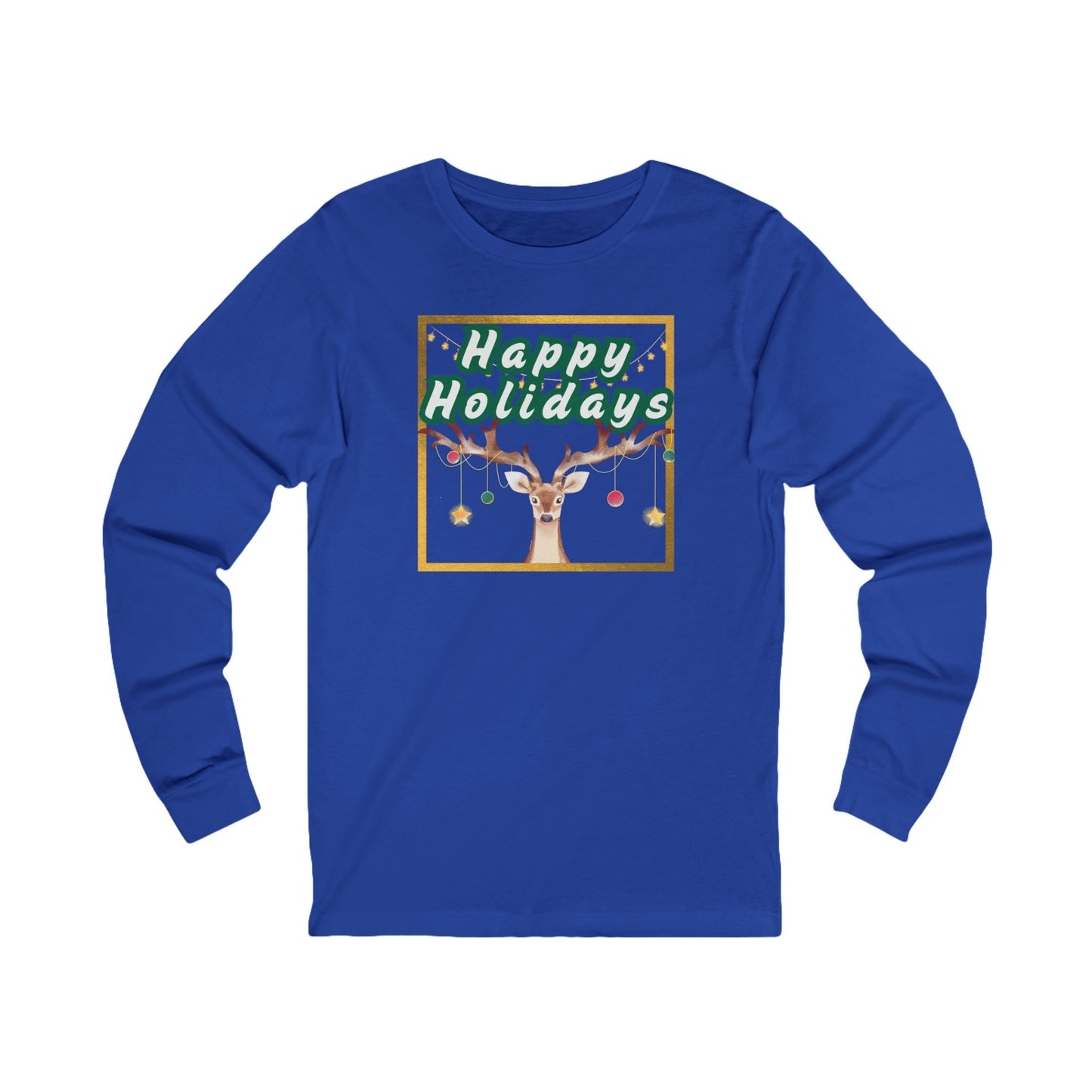 Tee - Long Sleeve (Adult) - Happy Holidays, Deer