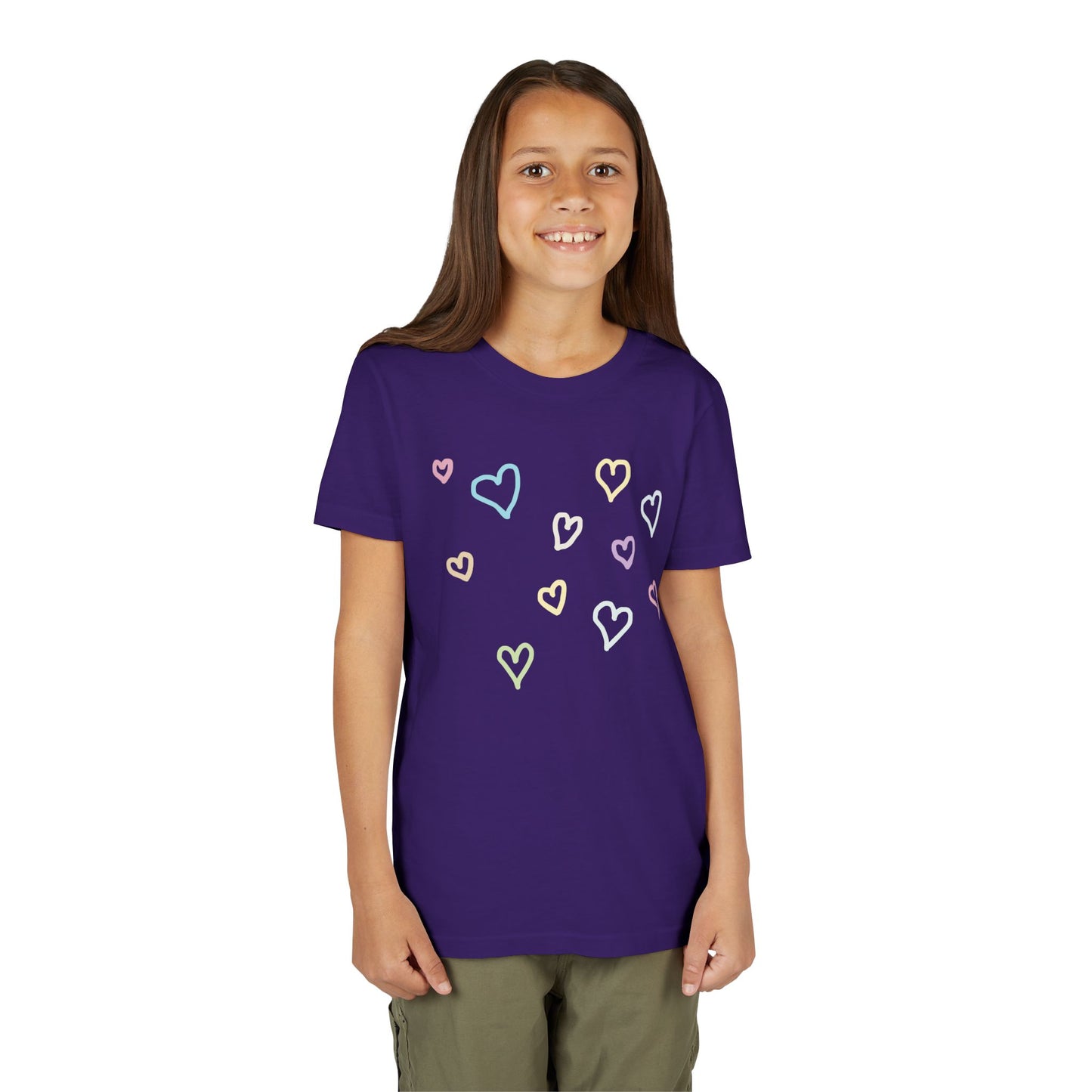 Pastel Hand Drawn Hearts Tee (Youth)