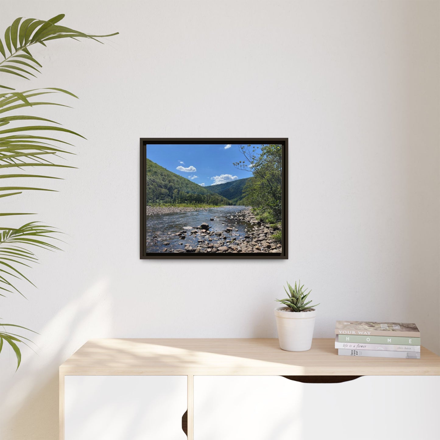 Canvas Print in Frame - Sparkling Riverside (original photograph by Kind River Studio)
