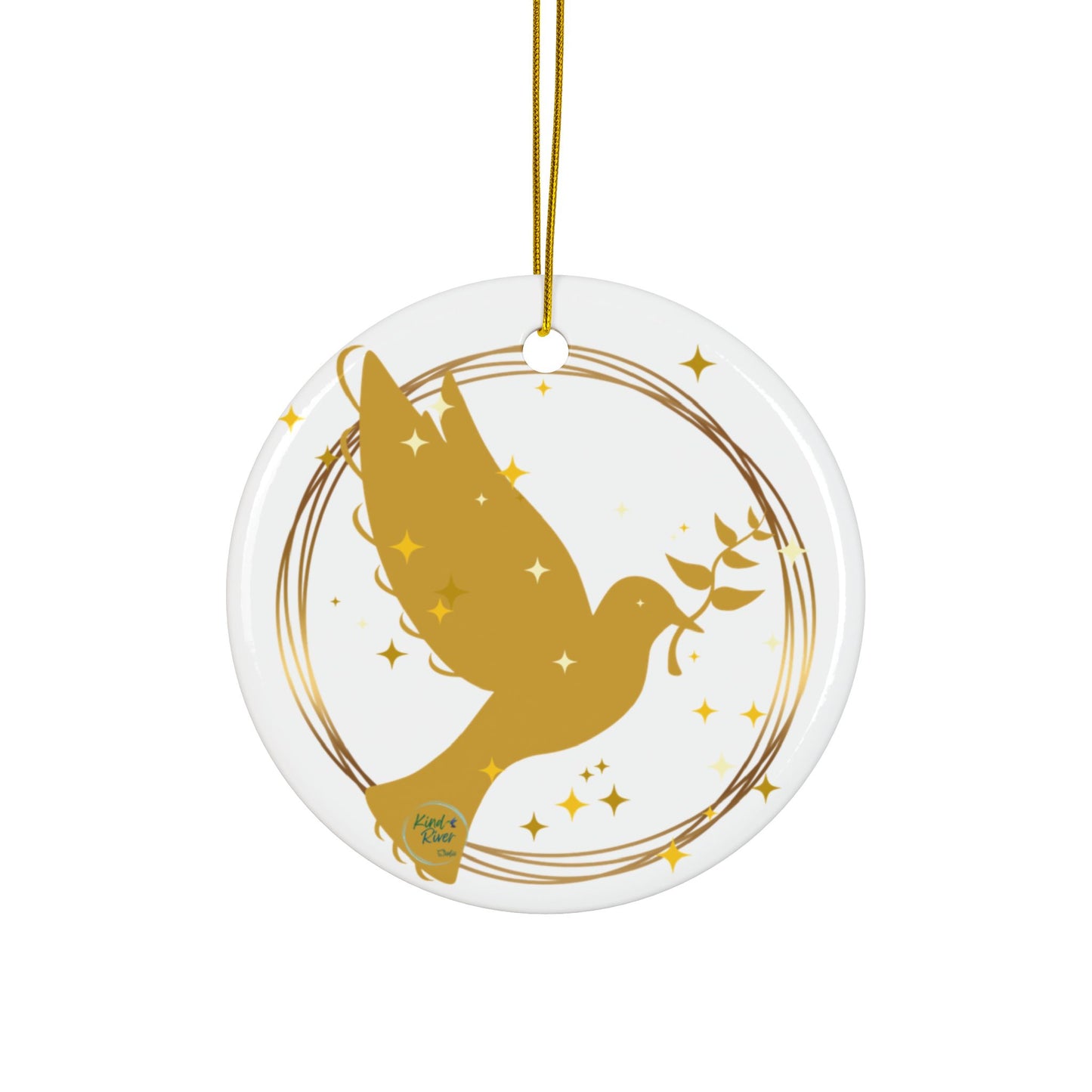 Ornament (Ceramic | Round) - Peace Dove