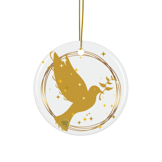 Ornament (Ceramic | Round) - Peace Dove