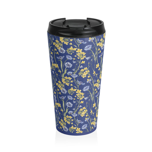 Blue & Yellow Wildflowers Travel Mug