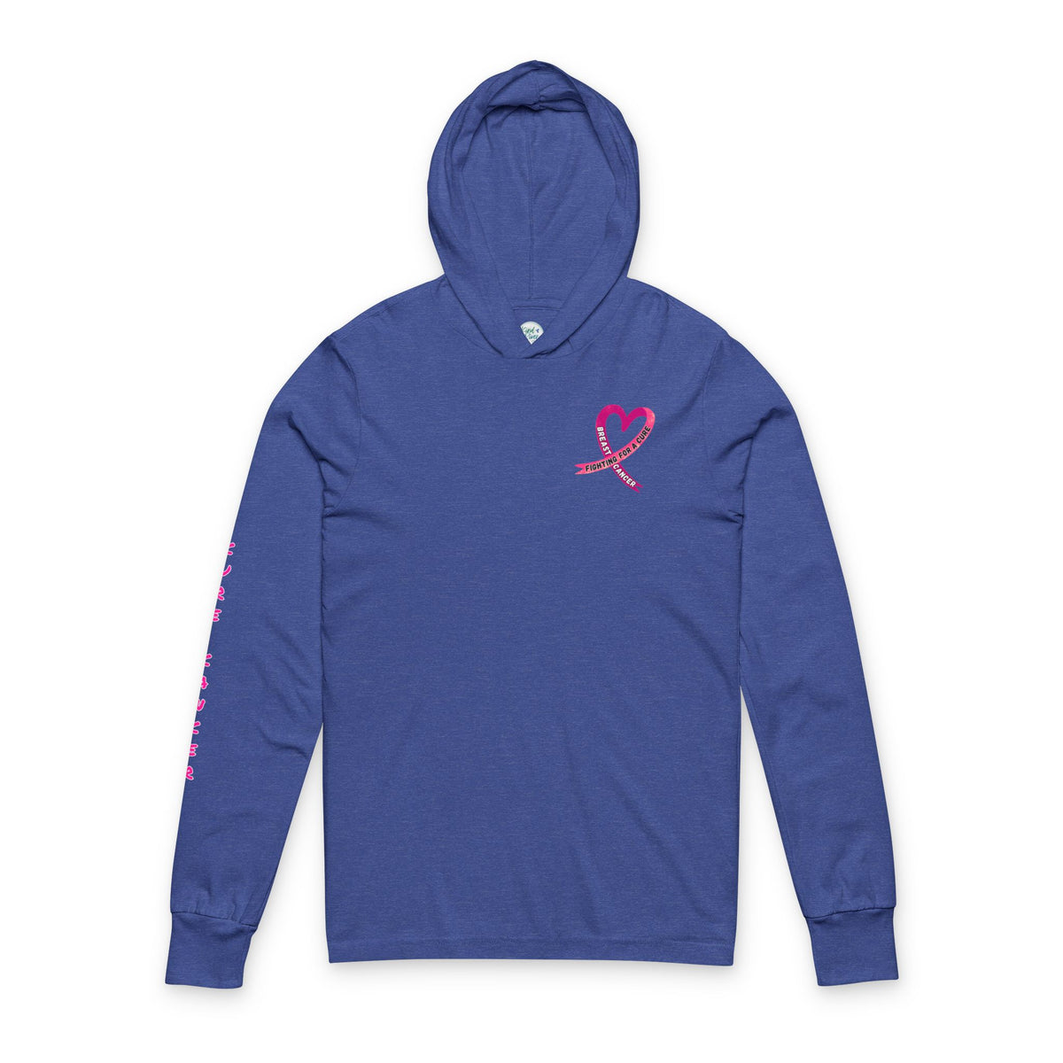 Fighting for a Cure Awareness/Research Hooded Long Sleeve Tee (Adult) — "Funding+Research+Science=Cure"