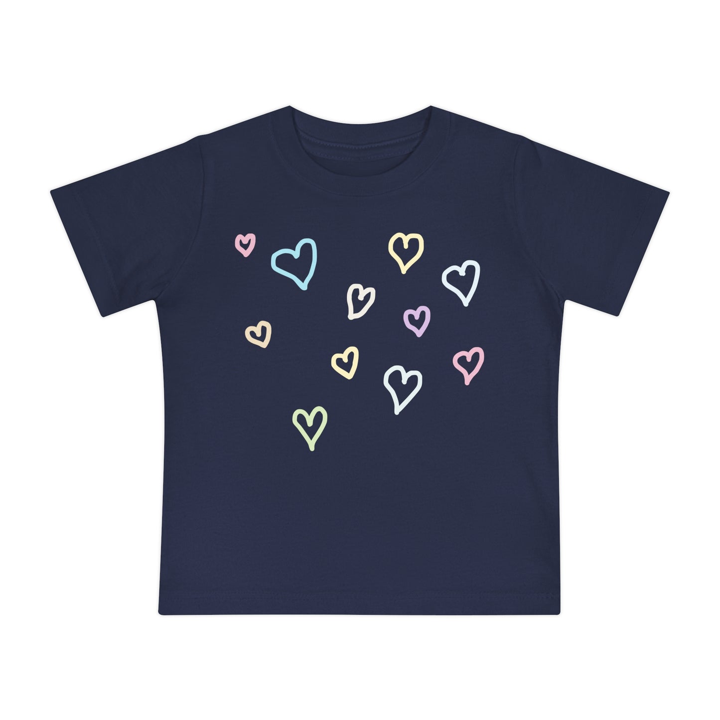Pastel Hand Drawn Hearts Tee (Baby)