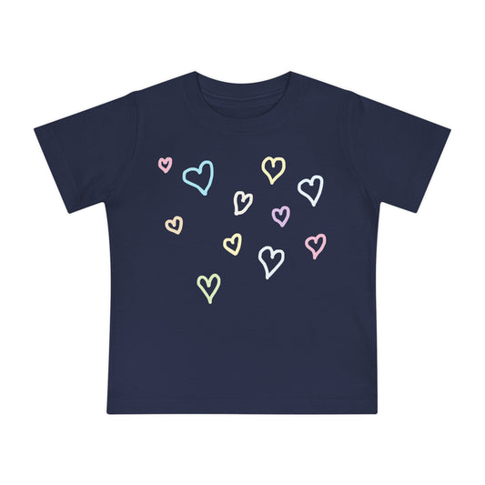 Pastel Hand Drawn Hearts Tee (Baby)