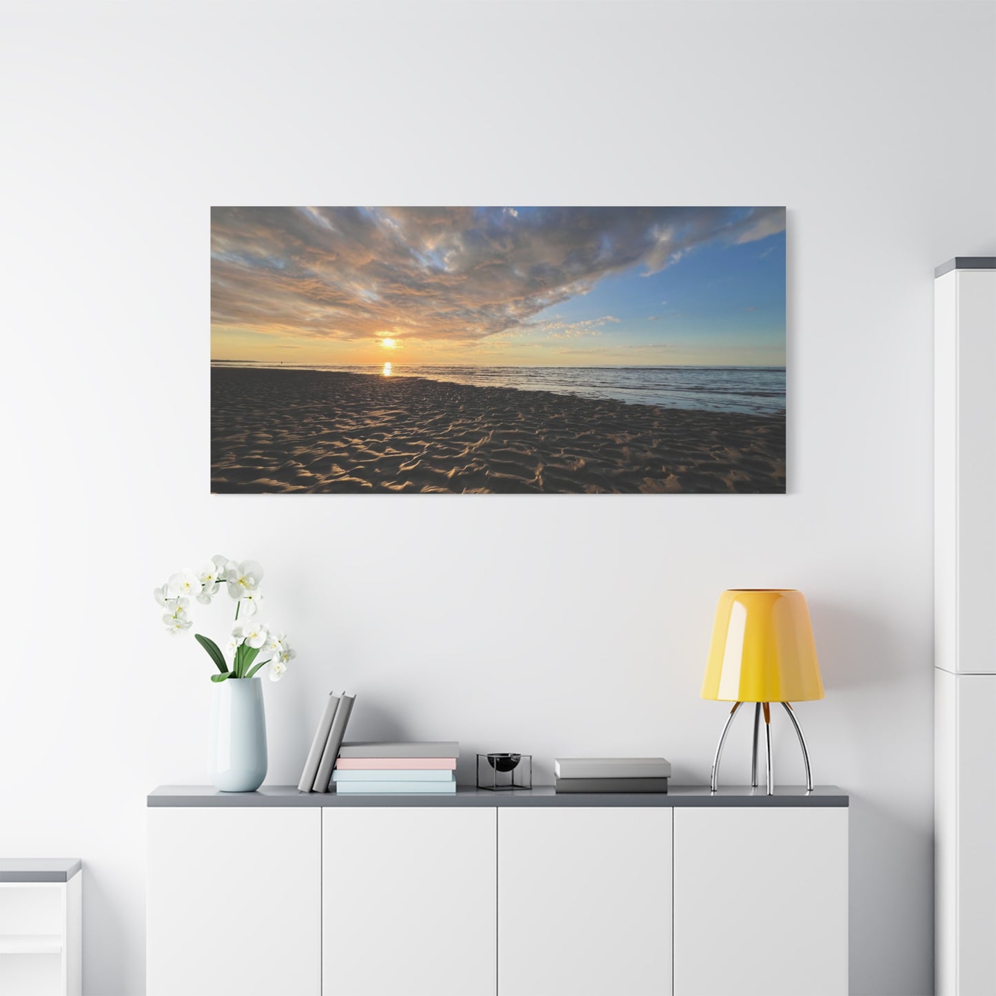 Canvas Print - Sunset Beach Textured Seascape Cape Cod (original photograph by Kind River Studio)