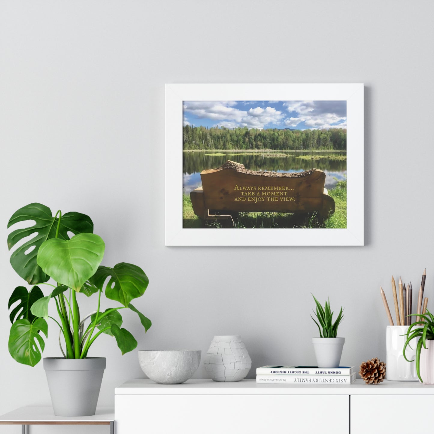 Poster Print in Frame - Bench View (original photograph by Kind River Studio)