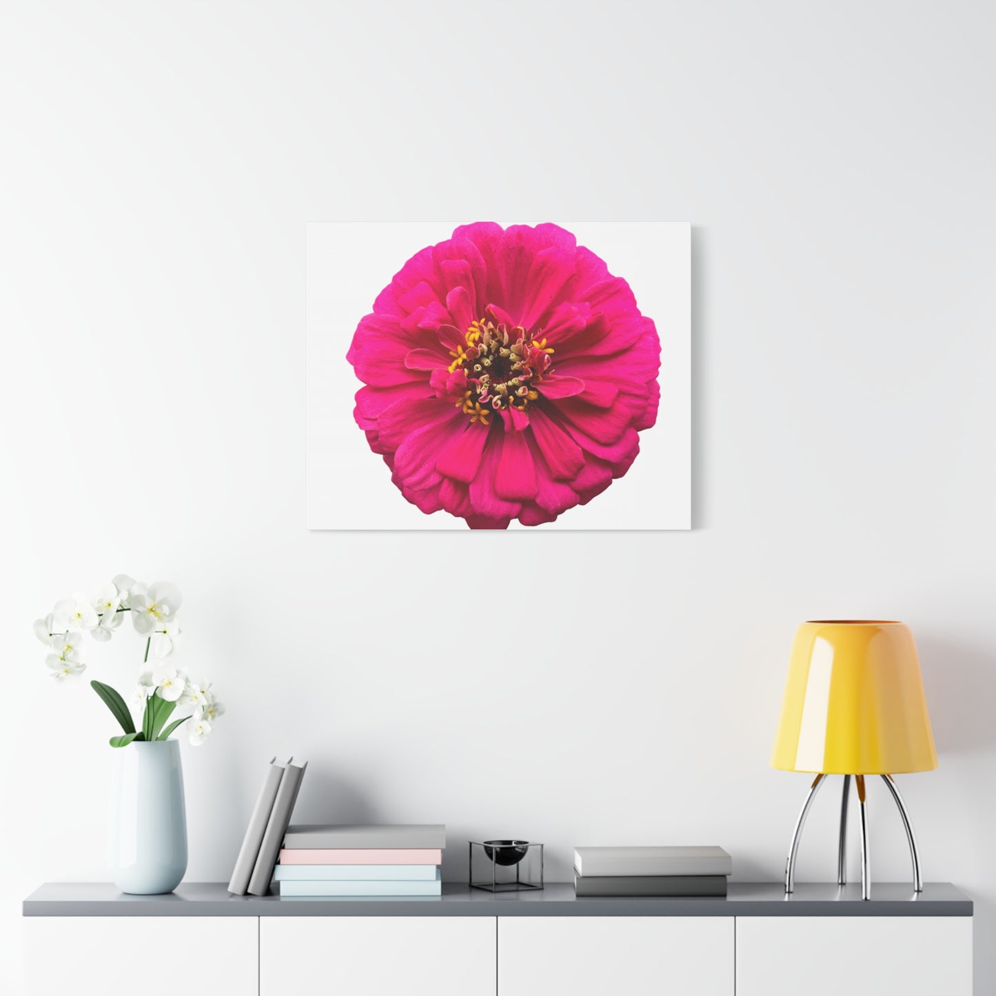 Canvas Print - One Pink Zinnia (original photograph by Kind River Studio)