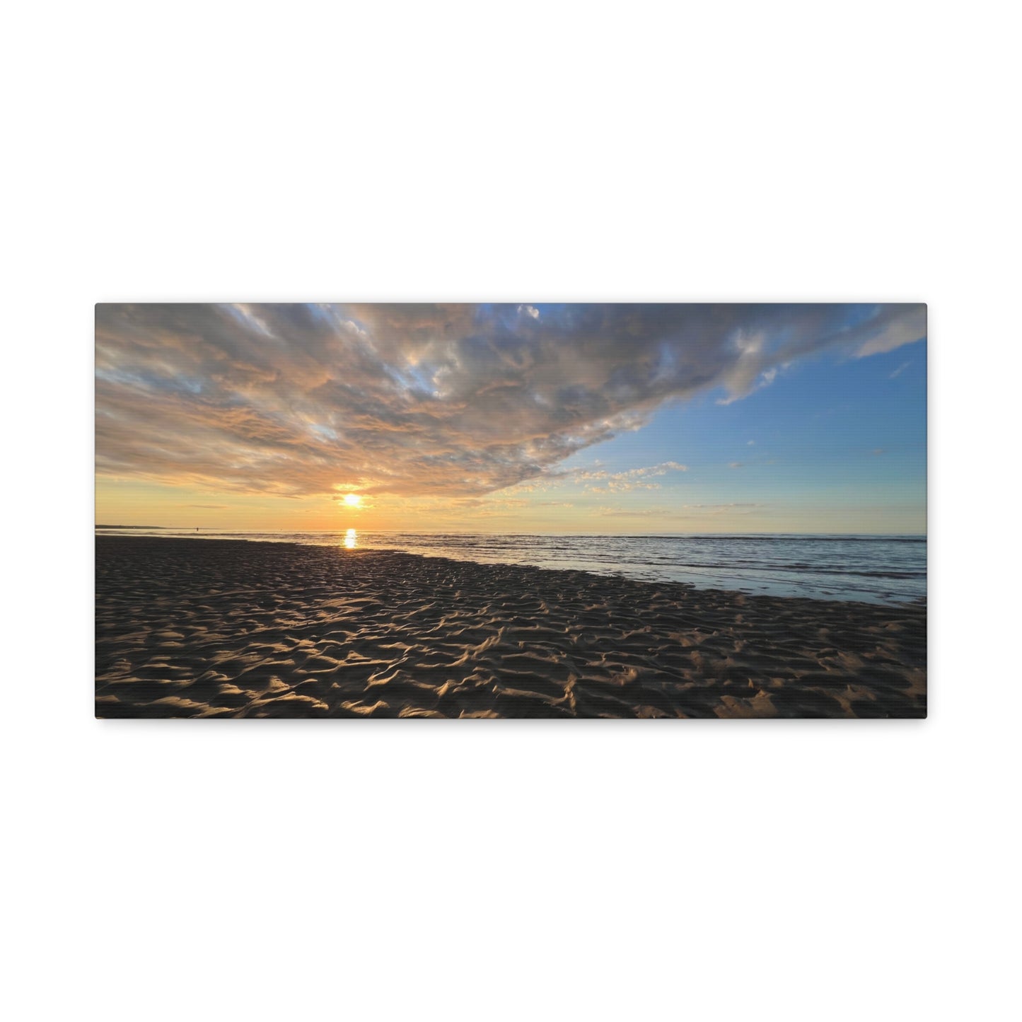 Canvas Print - Sunset Beach Textured Seascape Cape Cod (original photograph by Kind River Studio)