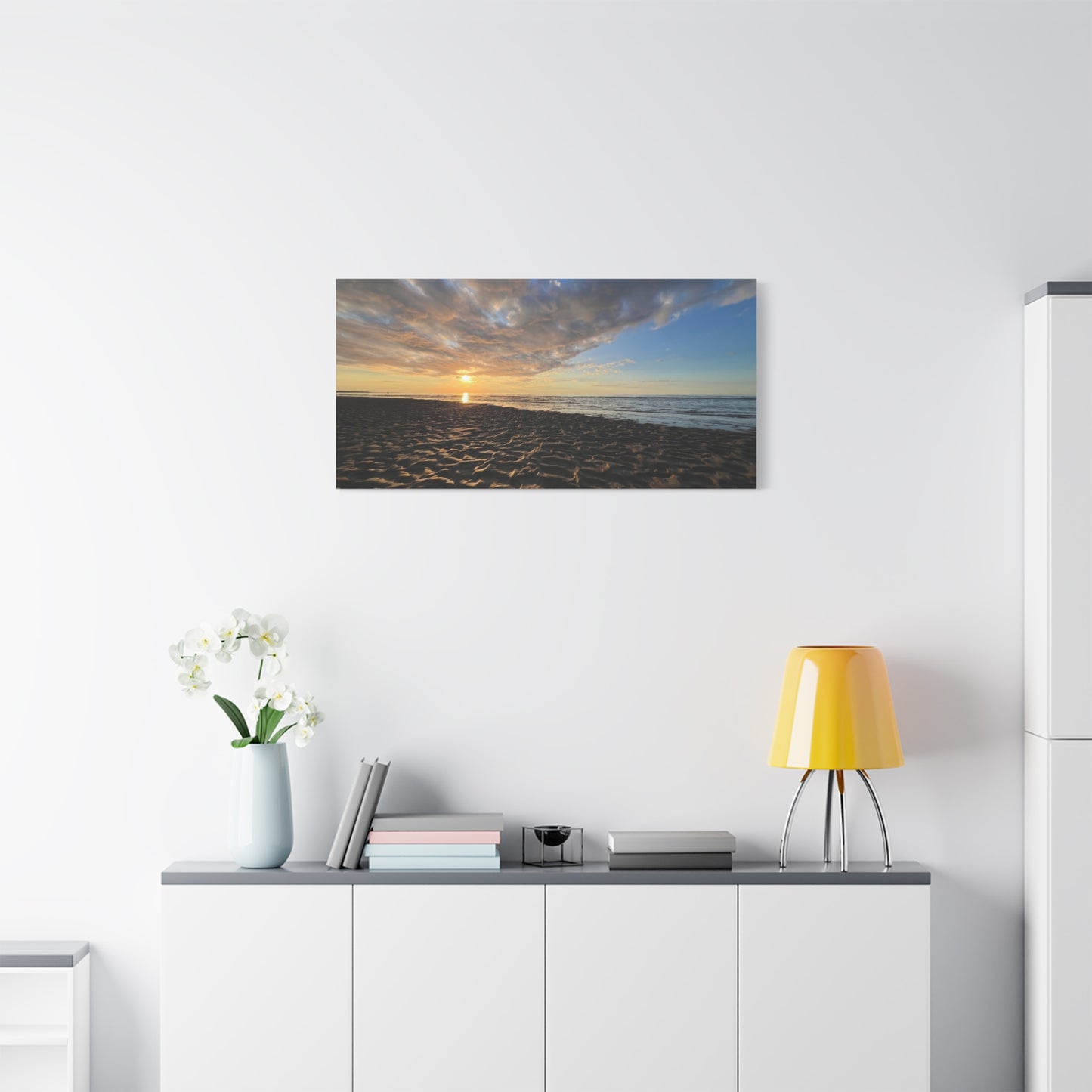 Canvas Print - Sunset Beach Textured Seascape Cape Cod (original photograph by Kind River Studio)