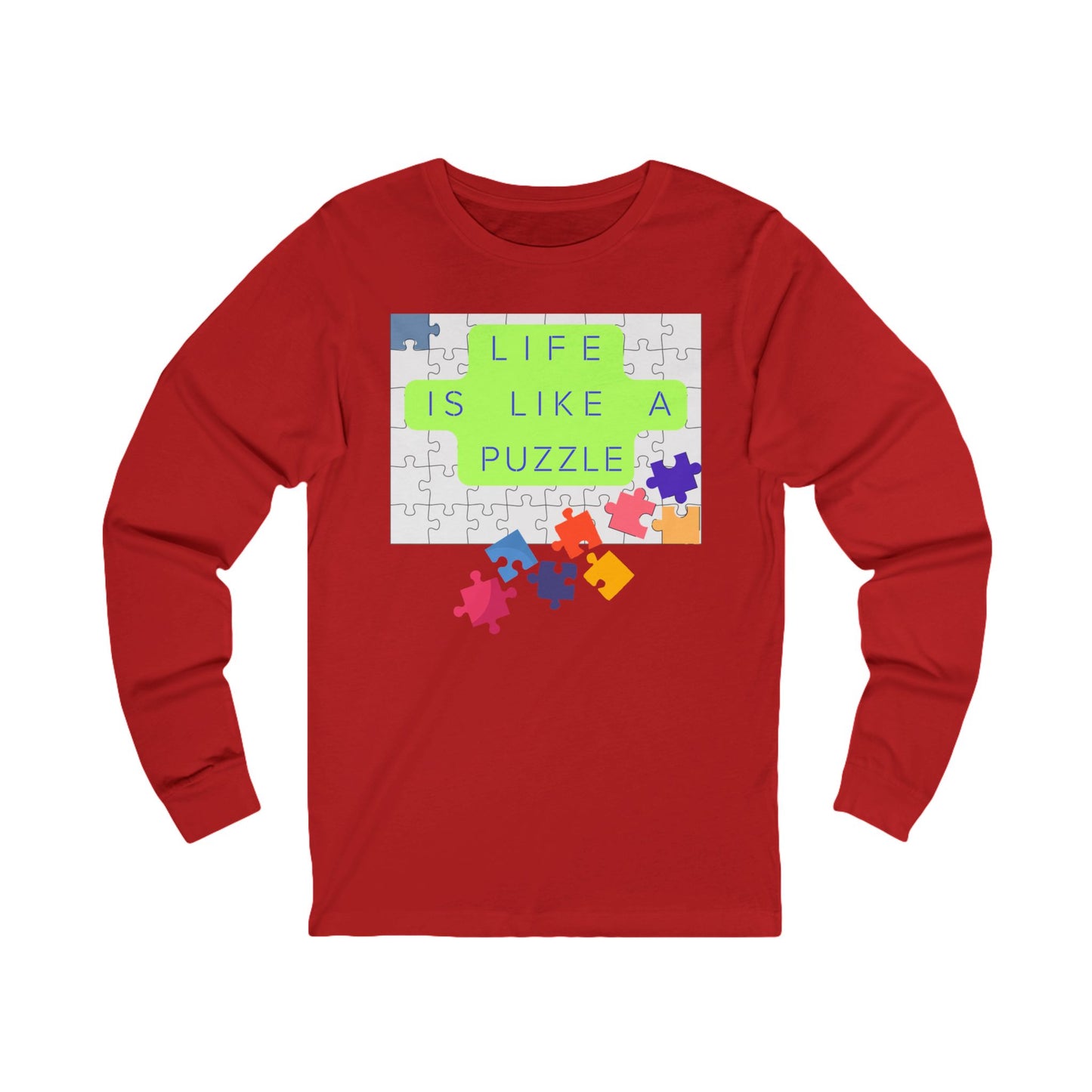 Tee - Long Sleeve (Adult) - Life is Like a Puzzle