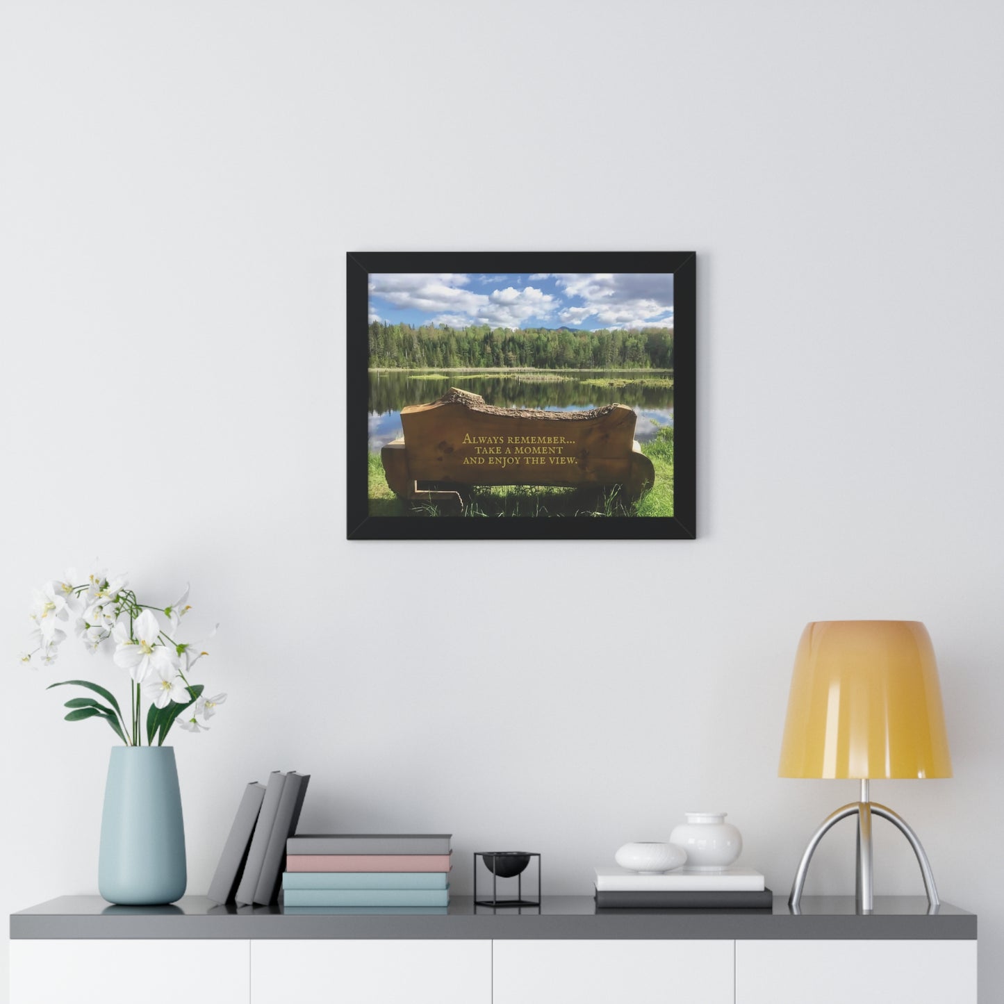 Poster Print in Frame - Bench View (original photograph by Kind River Studio)