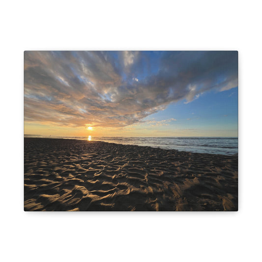 Canvas Print - Sunset Beach Textured Seascape Cape Cod (original photograph by Kind River Studio)