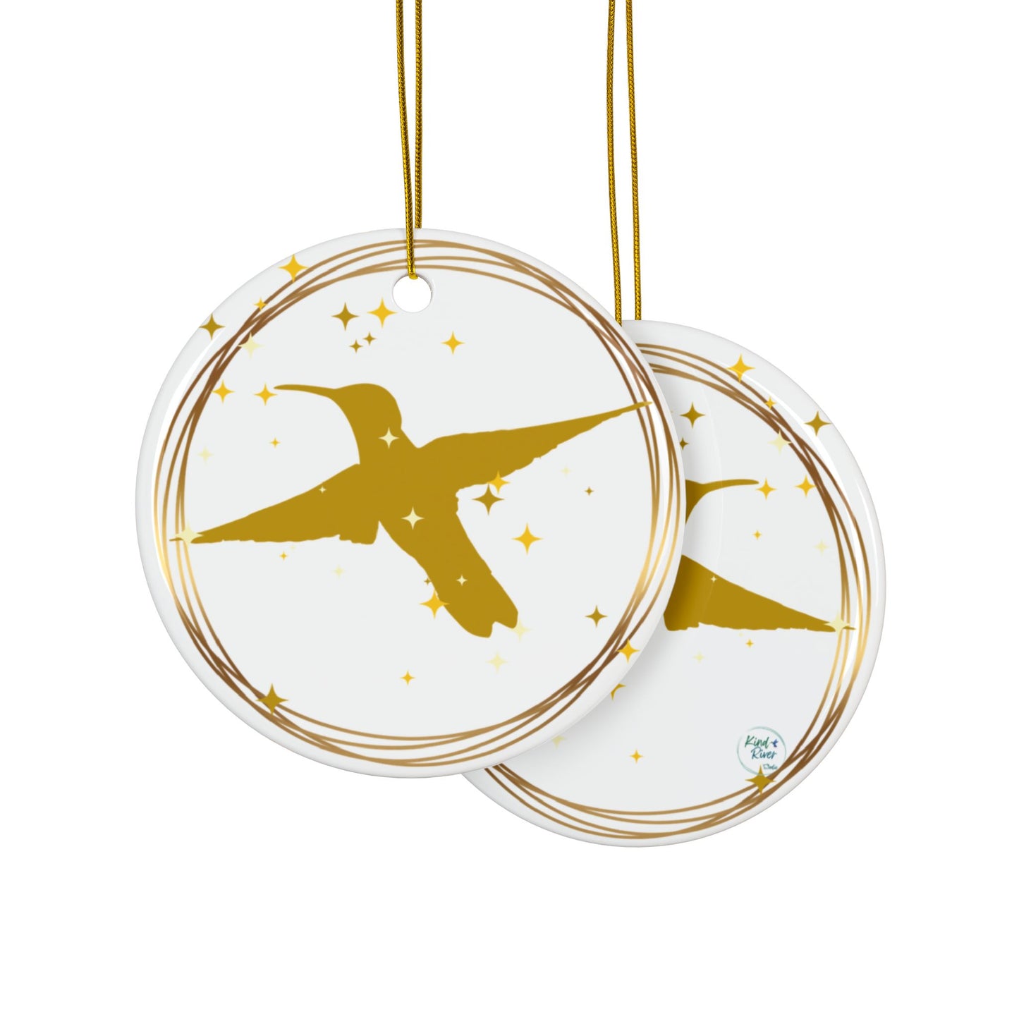 Ornament (Ceramic | Round) - Hummingbird