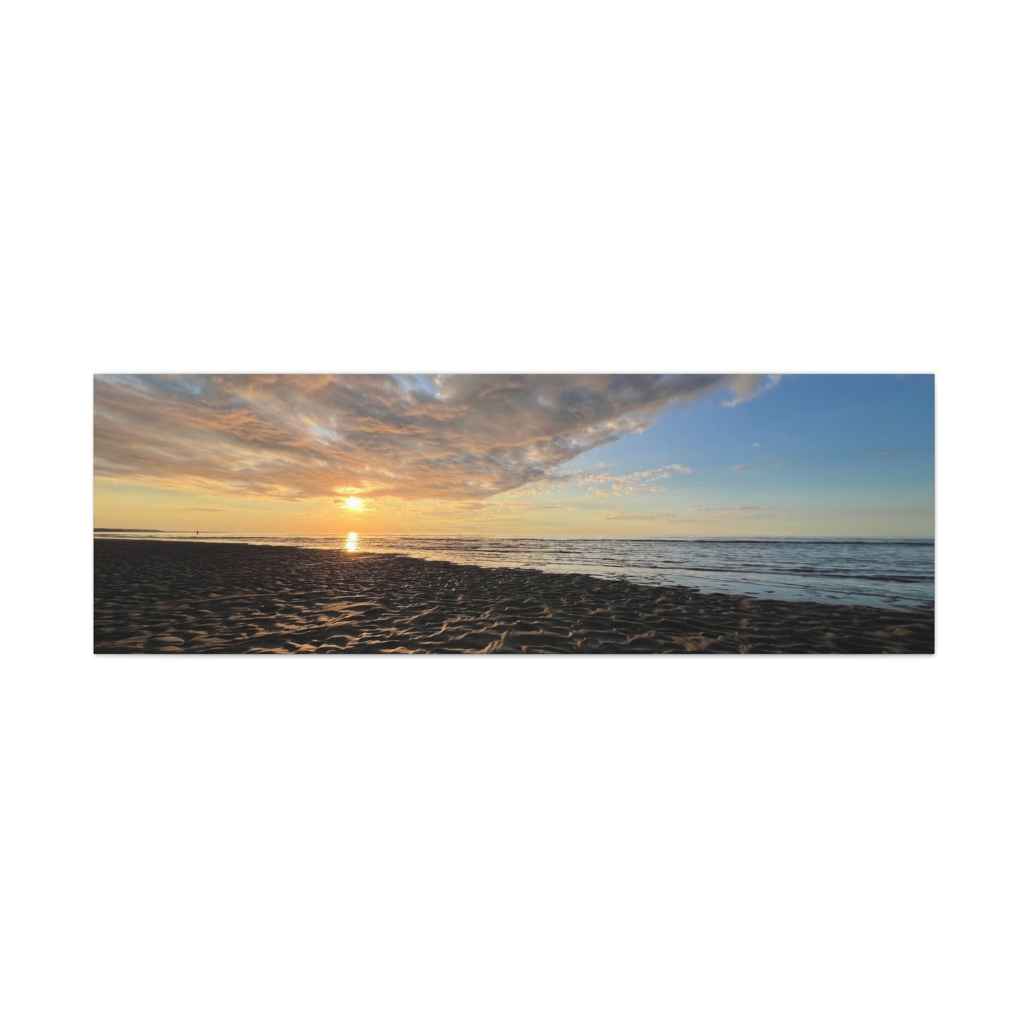 Canvas Print - Sunset Beach Textured Seascape Cape Cod (original photograph by Kind River Studio)