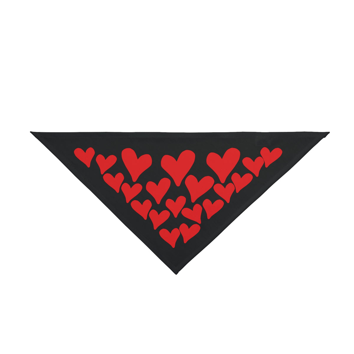 Hand Drawn Red Hearts Pet Bandana (single-sided)