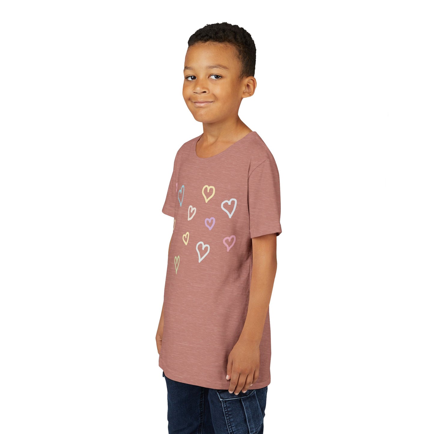 Pastel Hand Drawn Hearts Tee (Youth)