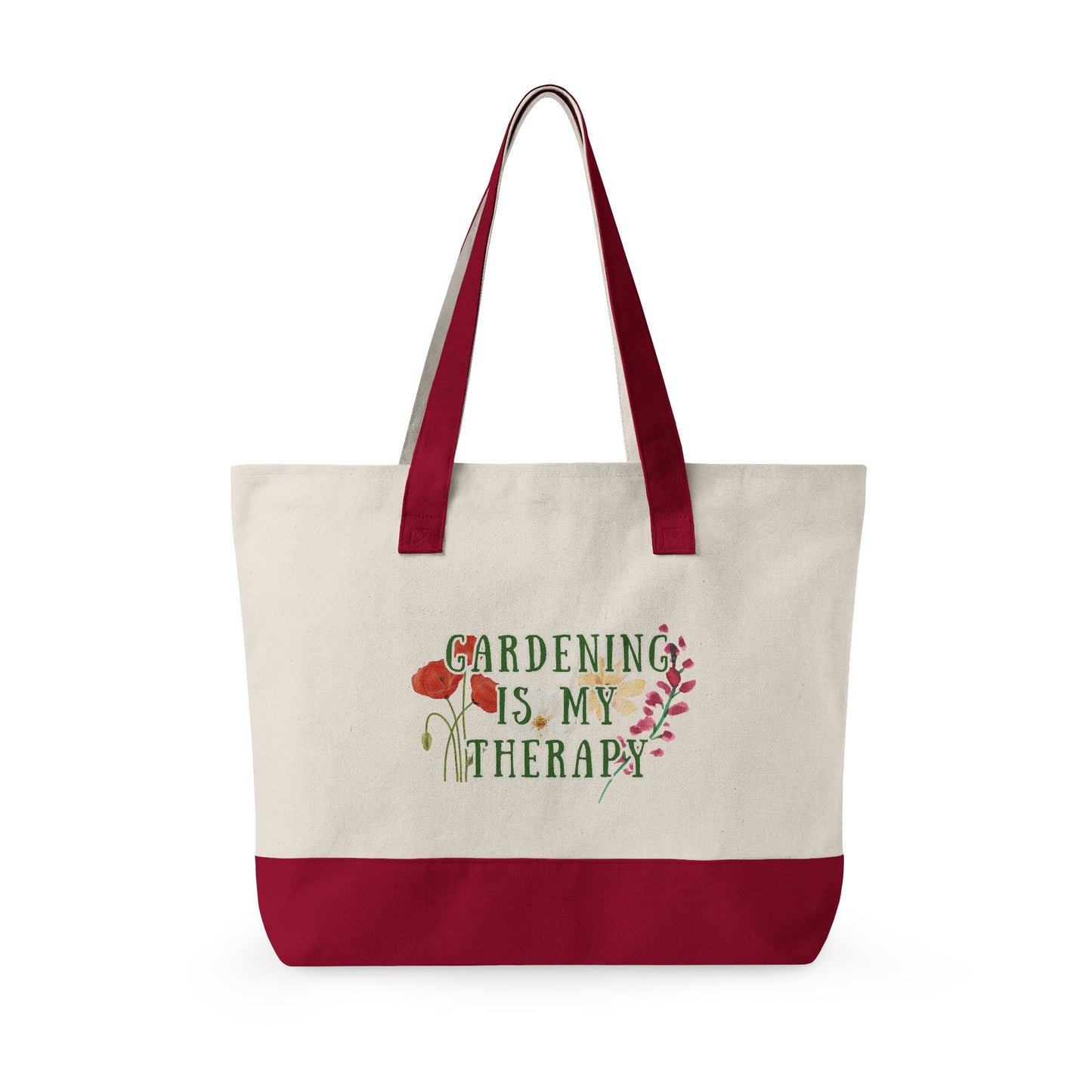 Gardening Therapy Zippered Canvas Tote