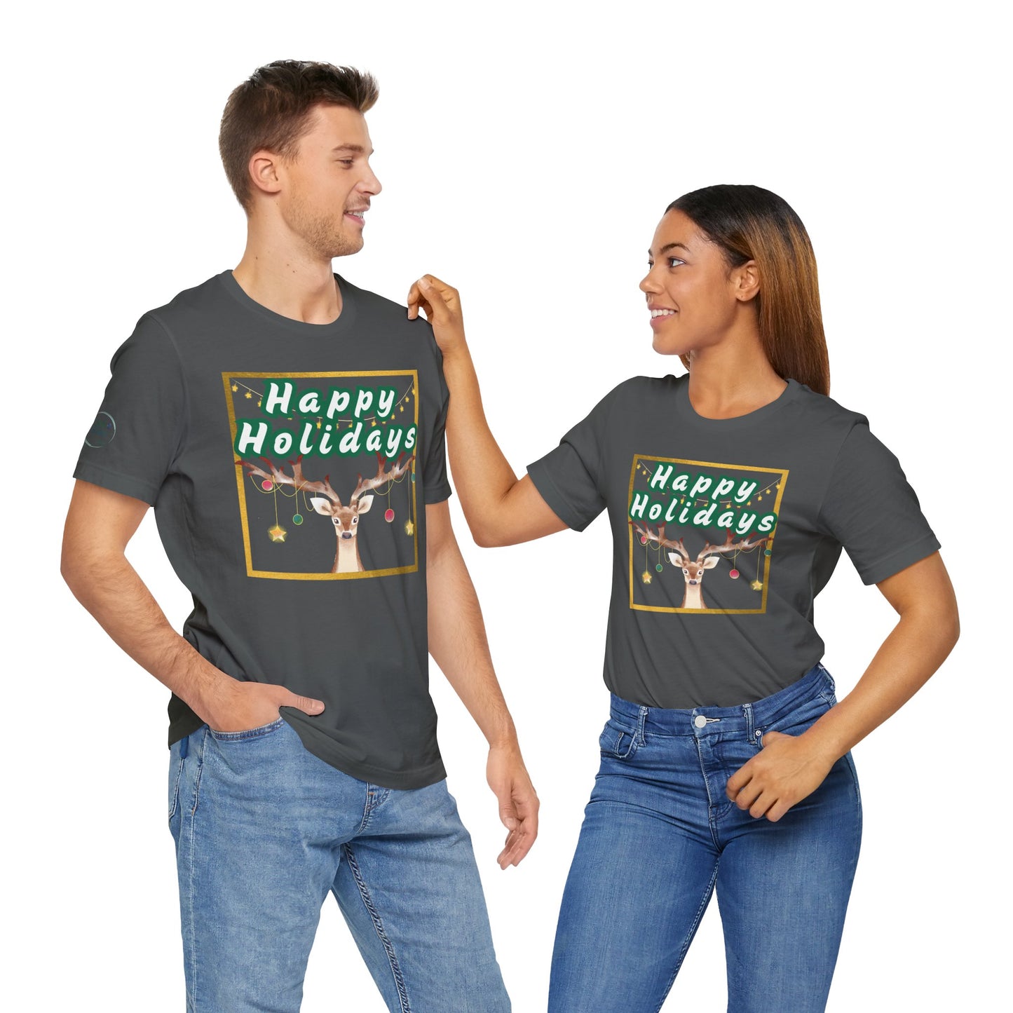 Tee - Short Sleeve (Adult) - Happy Holidays Deer