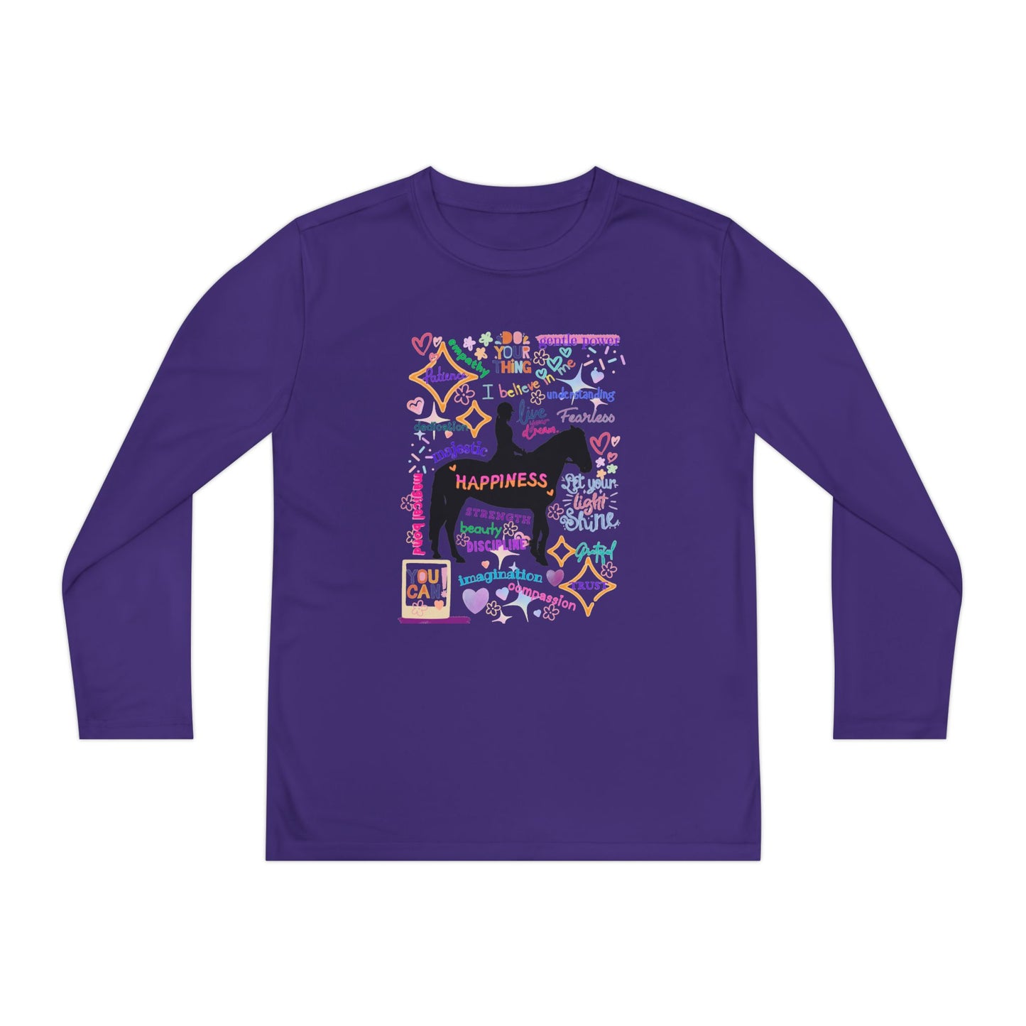 Tee - Long Sleeve (Youth) - Equestrian Positive Affirmations