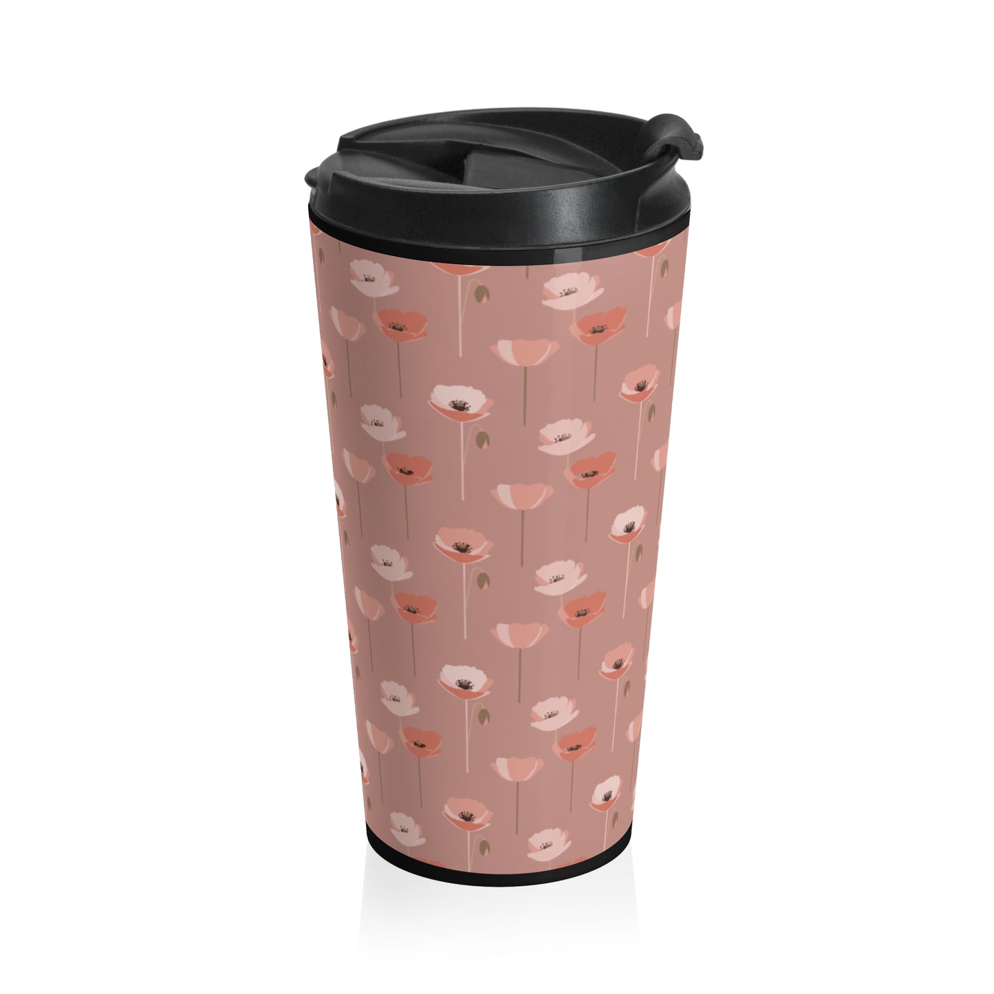 Shades of Pink Poppies Travel Mug