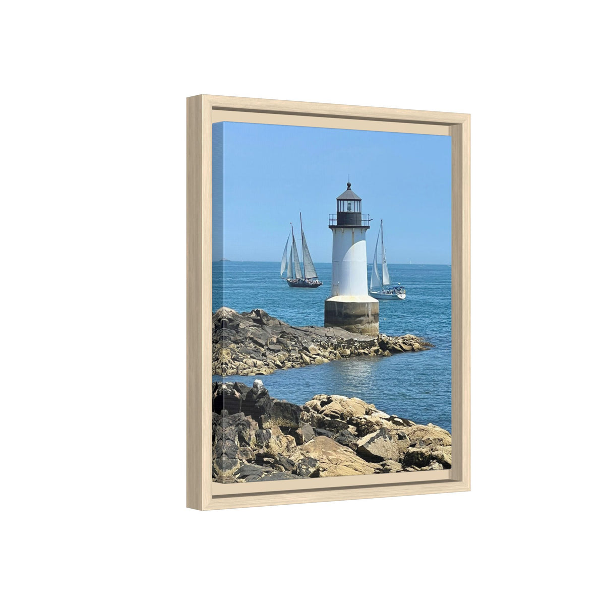 Coastal Lighthouse Canvas Framed Print (original photograph by Kind River Studio)