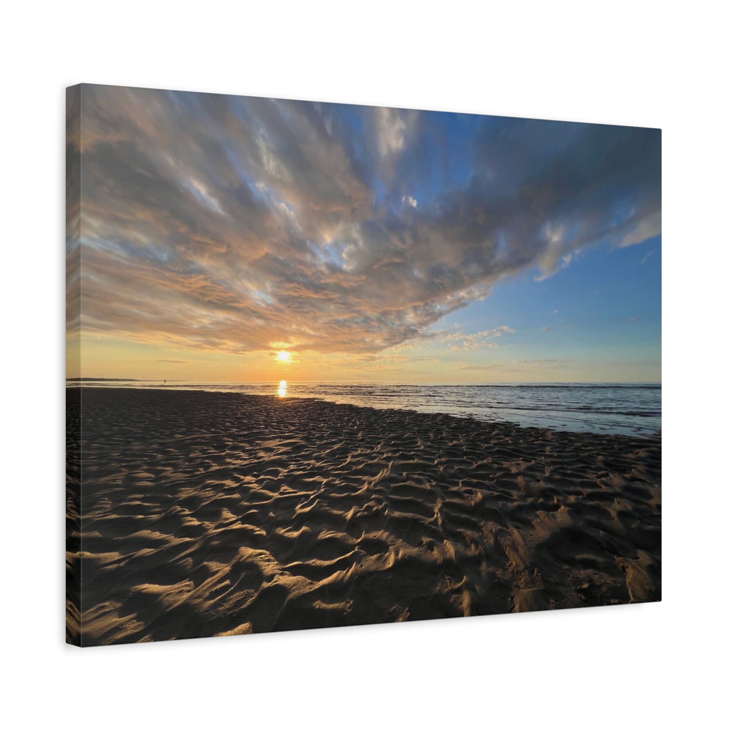 Canvas Print - Sunset Beach Textured Seascape Cape Cod (original photograph by Kind River Studio)