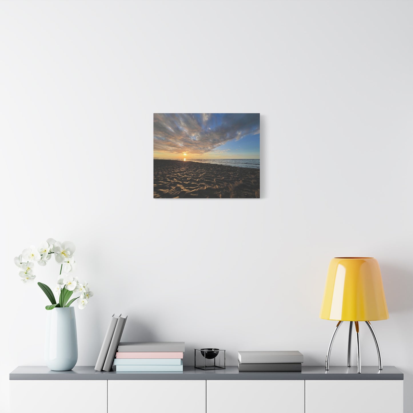 Canvas Print - Sunset Beach Textured Seascape (original photograph by Kind River Studio)