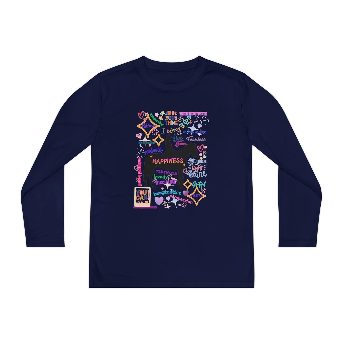 Tee - Long Sleeve (Youth) - EquestrianPositive Affirmations
