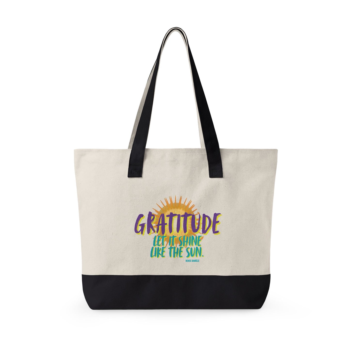 Gratitude Zippered Canvas Tote