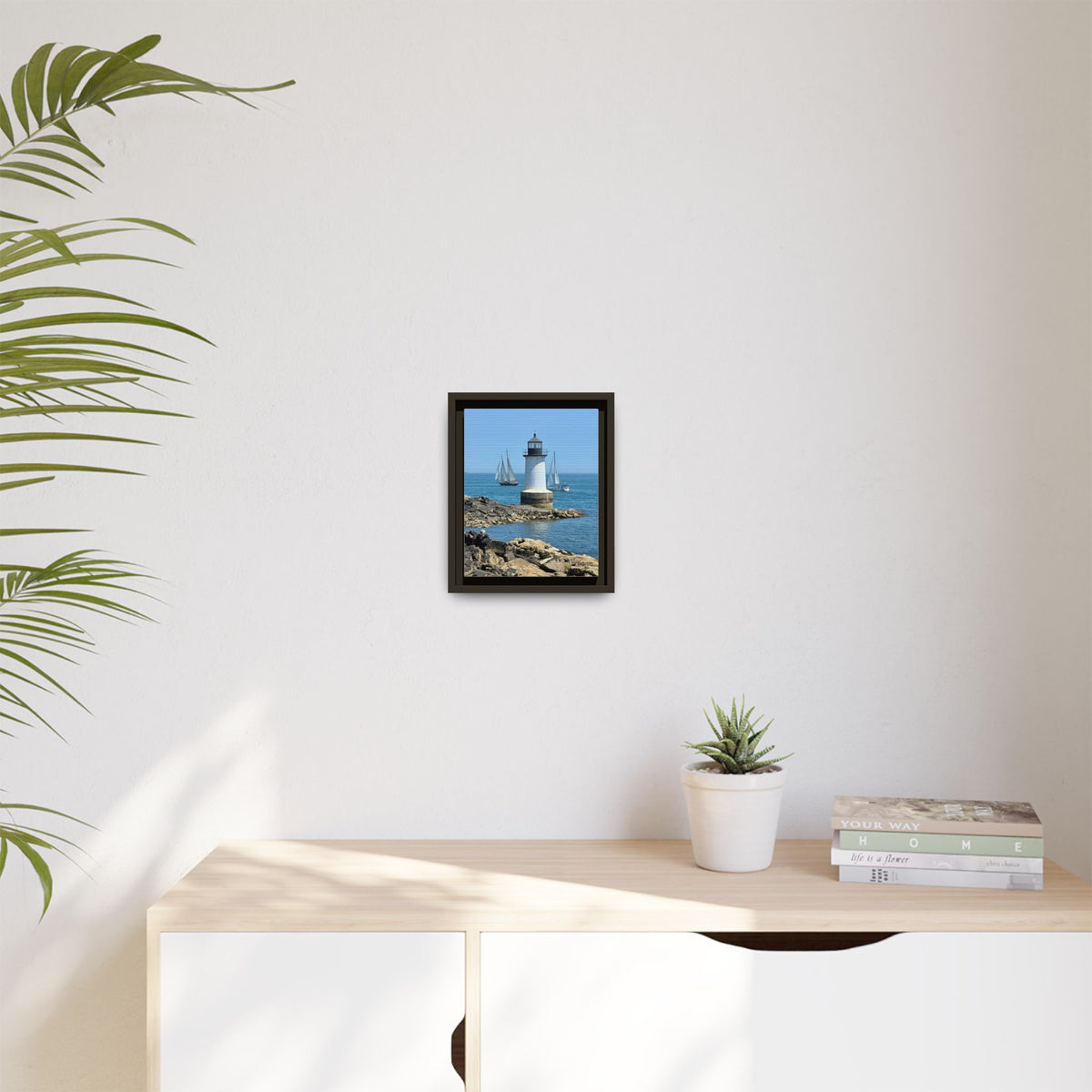 Coastal Lighthouse Canvas Framed Print (original photograph by Kind River Studio)