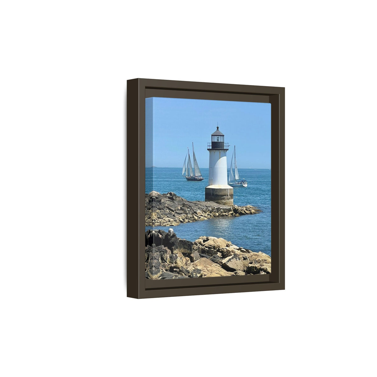 Coastal Lighthouse Canvas Framed Print (original photograph by Kind River Studio)