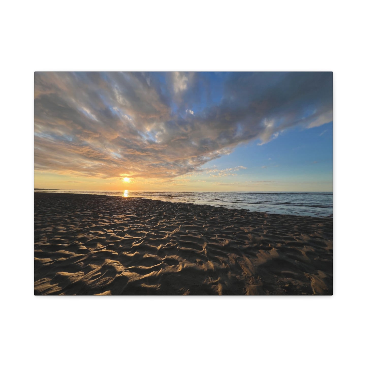 Canvas Print - Sunset Beach Textured Seascape Cape Cod (original photograph by Kind River Studio)