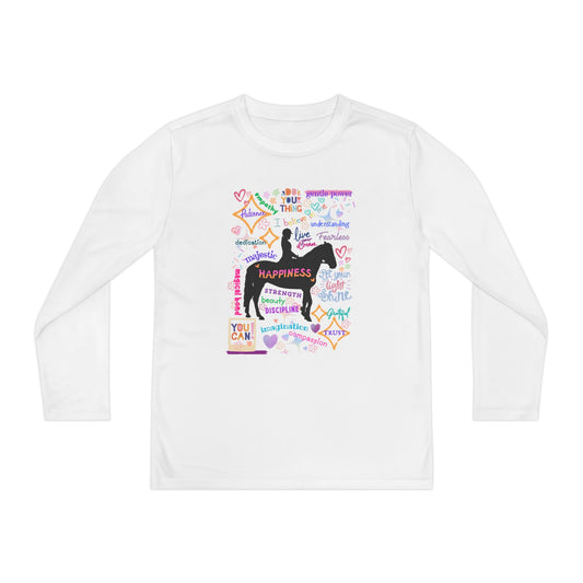 Tee - Long Sleeve (Youth) - Equestrian Positive Affirmations