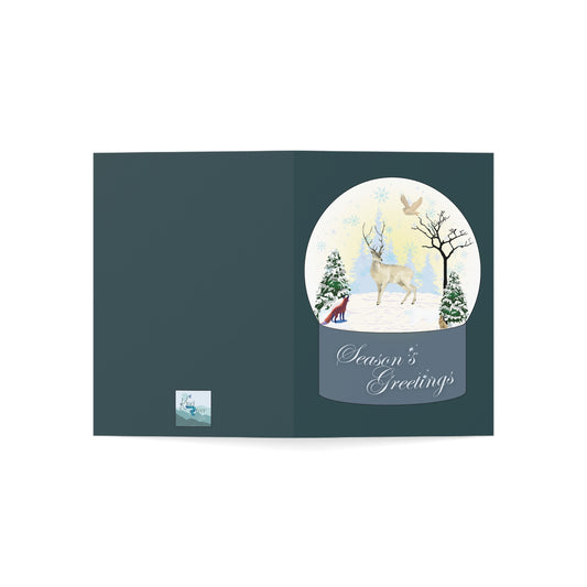 Note Cards | Set of 10 - Snow Globe Winter Wildlife