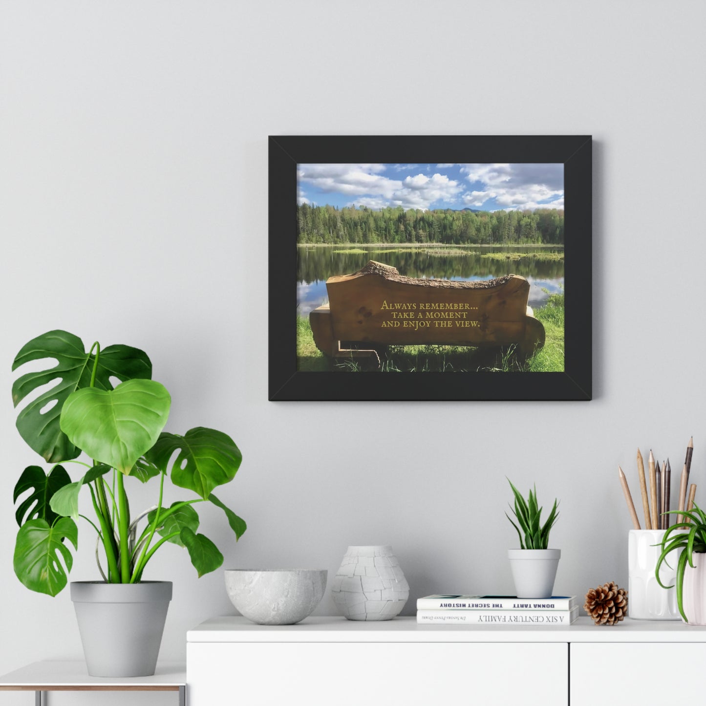 Poster Print in Frame - Bench View (original photograph by Kind River Studio)