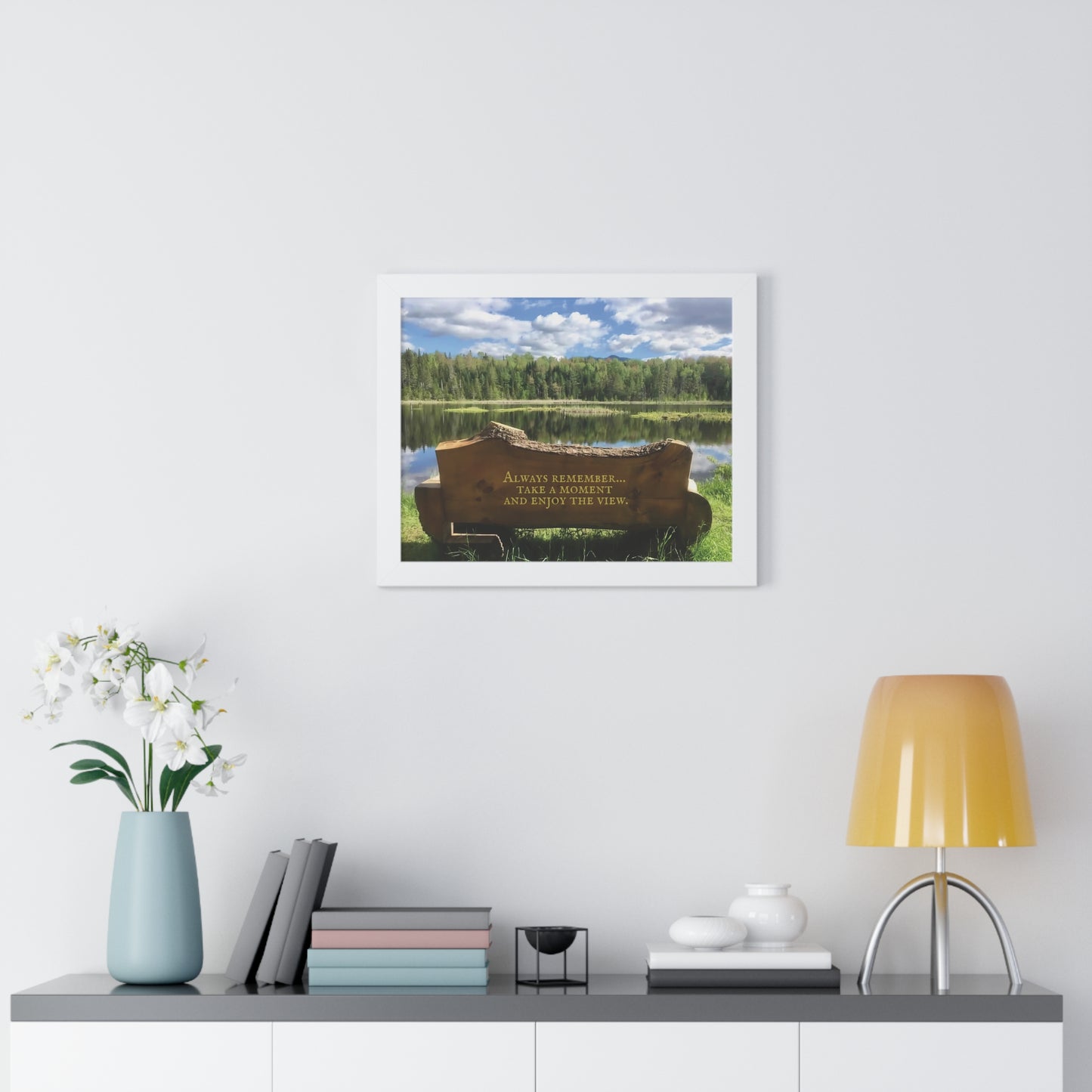 Poster Print in Frame - Bench View (original photograph by Kind River Studio)